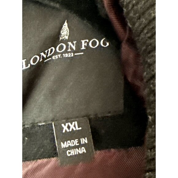 London Fog Mens Black Wool Blend Winter Coat XXL Heavyweight With Button & Zippe - Picture 5 of 8